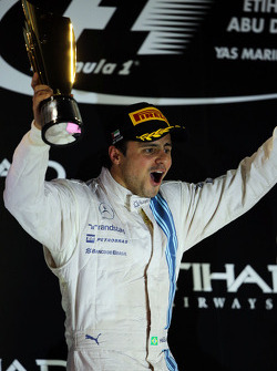 Felipe Massa, Williams, celebra su segunda posición en el podio