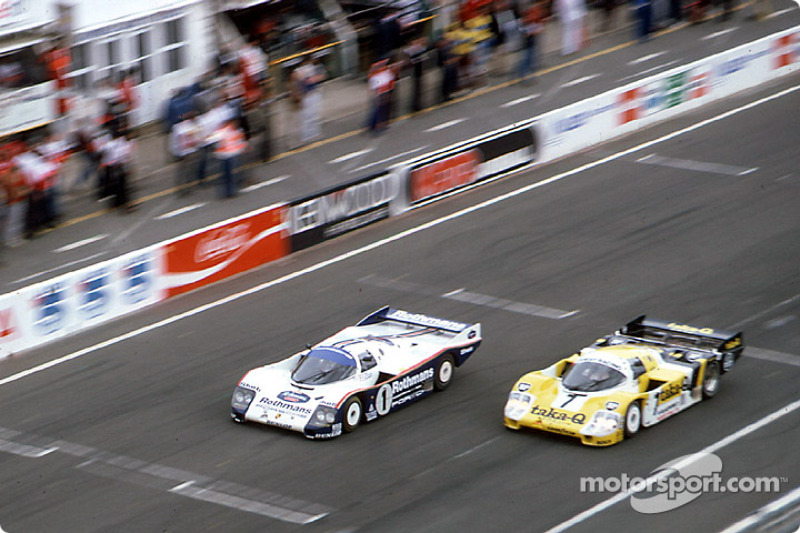 #1 Rothmans Porsche Porsche 962C: Hans-Joachim Stuck, Derek Bell, Al Holbert, #7 Joest Racing Porsch