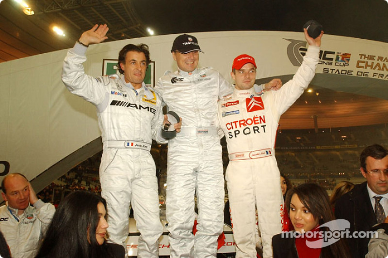 The Nations Cup 2004 winners Jean Alesi and Sébastien Loeb of Team France 1