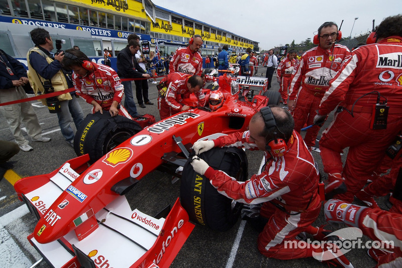 Michael Schumacher on the starting grid