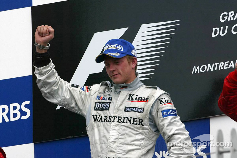 Podium: race winner Kimi Raikkonen