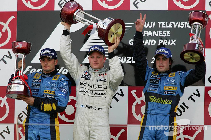 2005: 1. Kimi Räikkönen, 2. Giancarlo Fisichella, 3. Fernando Alonso
