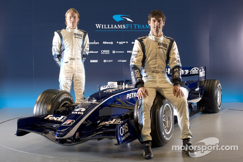 Mark Webber y Nico Rosberg con el nuevo Williams FW28