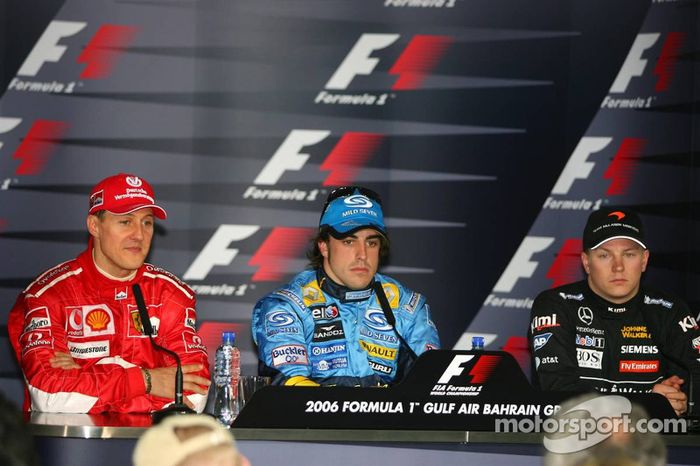 Rueda de prensa: Fernando Alonso, Michael Schumacher y Kimi Raikkonen