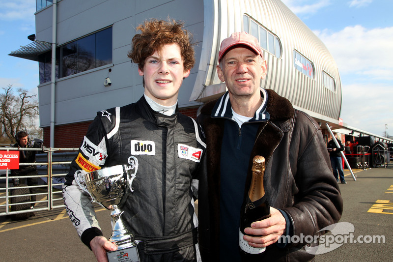 Harrison Newey and father Adrian Newey