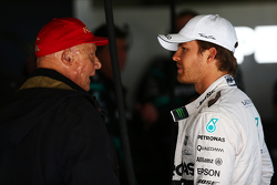 Niki Lauda, président non-exécutif de Mercedes avec Nico Rosberg, Mercedes AMG F1
