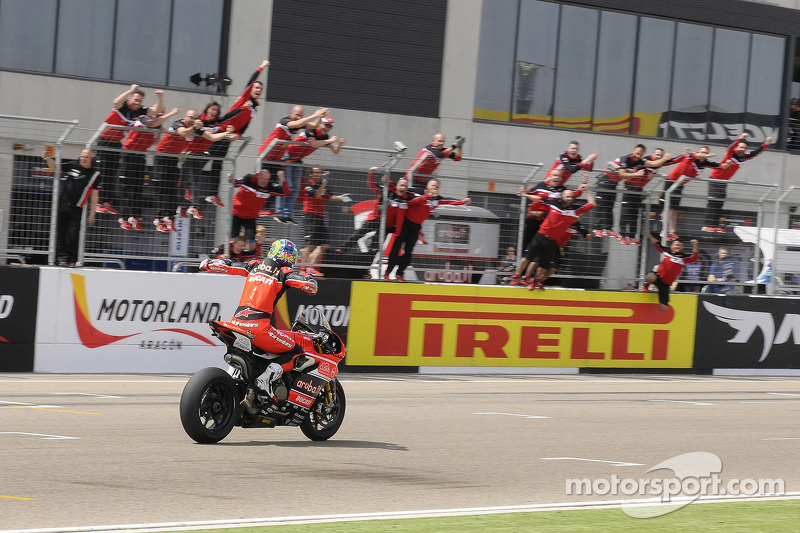 Race winner Chaz Davies, Ducati Team