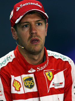 Sebastian Vettel, Ferrari lors de la conférence de presse de la FIA