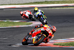 Marc Marquez, Repsol Honda Team y Valentino Rossi, Yamaha Factory Racing y Andrea Dovizioso, Ducati Team