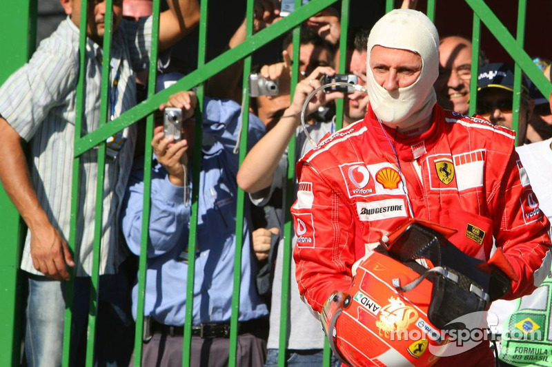 Das war's! Schumacher im Parc Fermé