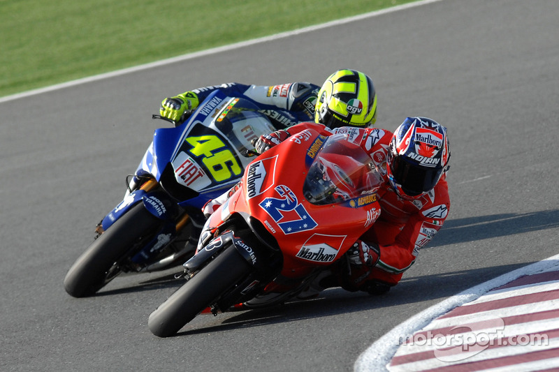 Casey Stoner and Valentino Rossi