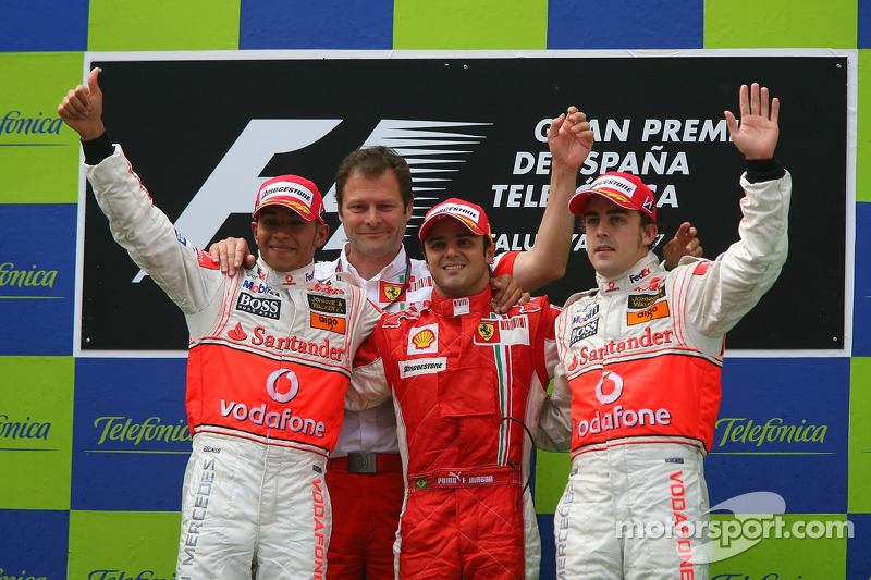 2007 - 1. Felipe Massa, 2. Lewis Hamilton, 3. Fernando Alonso