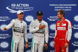 Nico Rosberg, Lewis Hamilton, Mercedes AMG F1 et Sebastian Vettel, Ferrari