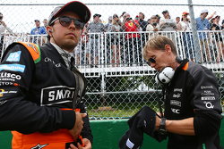 Sergio Perez, Sahara Force India F1, sur la grille
