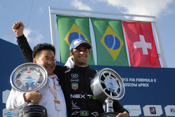 Podium: race winner Nelson Piquet Jr.