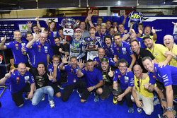 El ganador, Jorge Lorenzo y segundo lugar Valentino Rossi, Yamaha Factory Racing