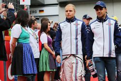 Valtteri Bottas, Williams con Felipe Massa, Williams en el desfile de pilotos
