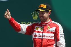 Sebastian Vettel, Ferrari celebra o terceiro lugar no pódio