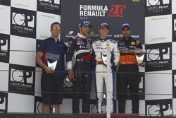 Podium: race winner Jack Aitken, second place Matevos Isaakyan, third place Jehan Daruvala