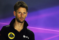 Romain Grosjean, Lotus F1 Team, lors de la conférence de presse FIA