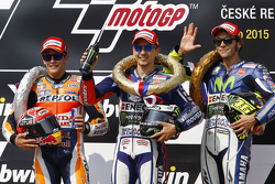 Winnaar Jorge Lorenzo, Yamaha Factory Racing, tweede Marc Marquez, Repsol Honda Team en derde Valent