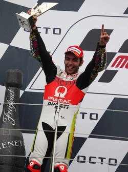 Podio: secondo posto per Danilo Petrucci, Pramac Racing Ducati
