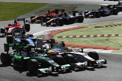 Rio Haryanto, Campos Racing leads Richie Stanaway, Status Grand Prix