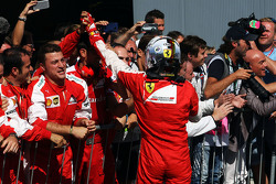 Sebastian Vettel, Ferrari viert tweede plaats in parc ferme