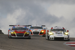 #48 Paul Miller Racing Audi R8 LMS: Christopher Haase, Dion von Moltke y #911 Porsche North America