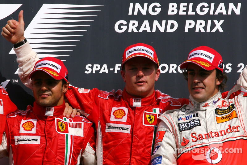 2007: 1. Kimi Räikkönen, 2. Felipe Massa, 3. Fernando Alonso