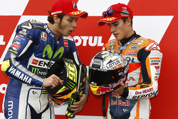 Qualifications : le deuxième,Valentino Rossi, Yamaha Factory Racing, le troisième, Marc Marquez, Repsol Honda Team