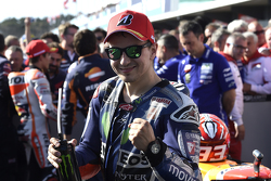 Jorge Lorenzo, Yamaha Factory Racing fête sa deuxième place dans le Parc Fermé