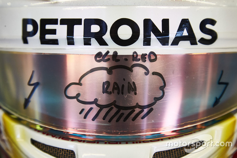 Lewis Hamilton, Mercedes AMG F1 visor detail