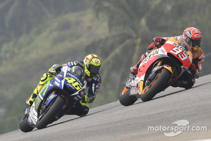 Marc Marquez, Repsol Honda Team, dan Valentino Rossi, Yamaha Factory Racing