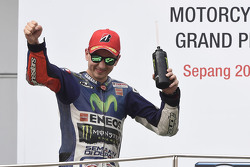 Podio: il secondo classificato Jorge Lorenzo, Yamaha Factory Racing