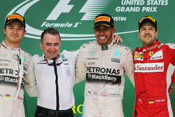 Podium: Race winner and World Champion Lewis Hamilton, Mercedes AMG F1, with second place Nico Rosbe