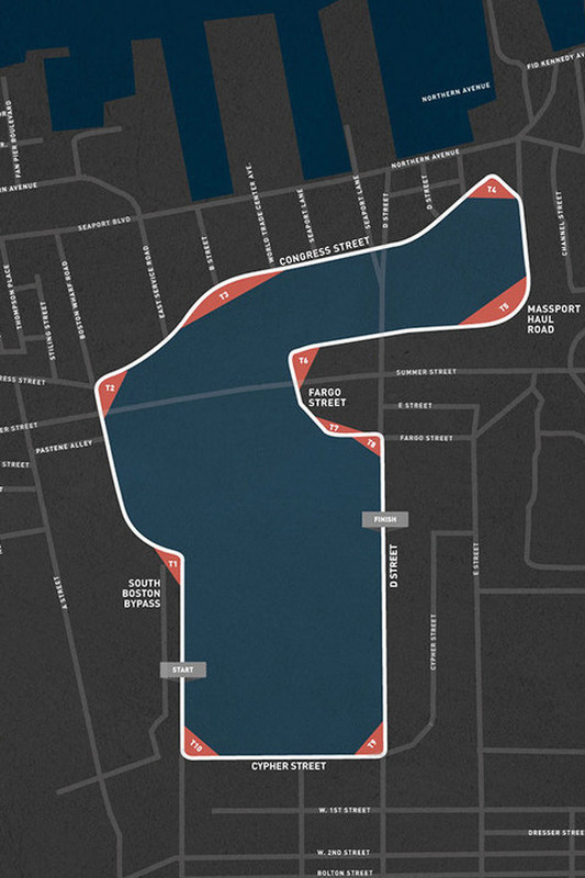 Mapa de ruta para el gran premio de IndyCar Boston