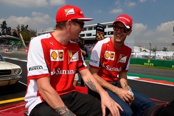 Kimi Raikkonen, Ferrari and Sebastian Vettel, Ferrari