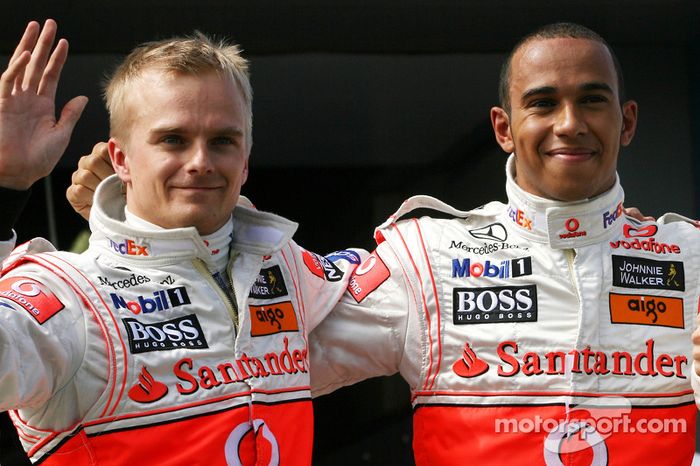 Lewis Hamilton, McLaren Mercedes y Heikki Kovalainen, McLaren Mercedes