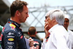 (L to R): Christian Horner, Red Bull Racing Team Principal with Bernie Ecclestone