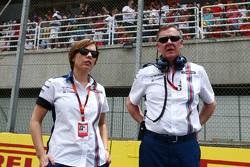 (L to R): Claire Williams, Williams Deputy Team Principal with Mike O'Driscoll, Williams Group CEO on the grid