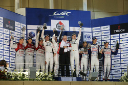 Podium: 1. Romain Dumas, Neel Jani, Marc Lieb, Porsche Team; 2. Marcel Fässler, Andre Lotterer, Beno