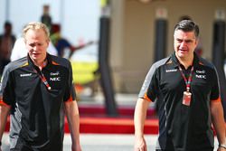 (L to R): Andrew Green, Sahara Force India F1 Team Technical Director with Andy Stevenson, Sahara Force India F1 Team Manager