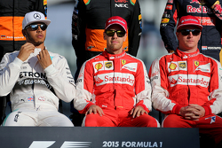 Lewis Hamilton, Mercedes AMG F1 Team, Sebastian Vettel, Scuderia Ferrari and Kimi Raikkonen, Scuderi