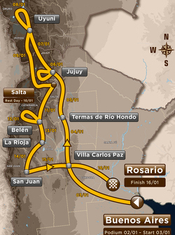 Die Route der Rallye Dakar 2016