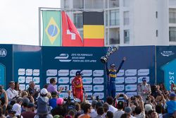Podio: ganador de la carrera Sébastien Buemi, Renault e.Dams, segundo lugar Lucas di Grassi, ABT Sch