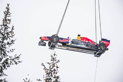 Red Bull RB7 arrives by helicopter