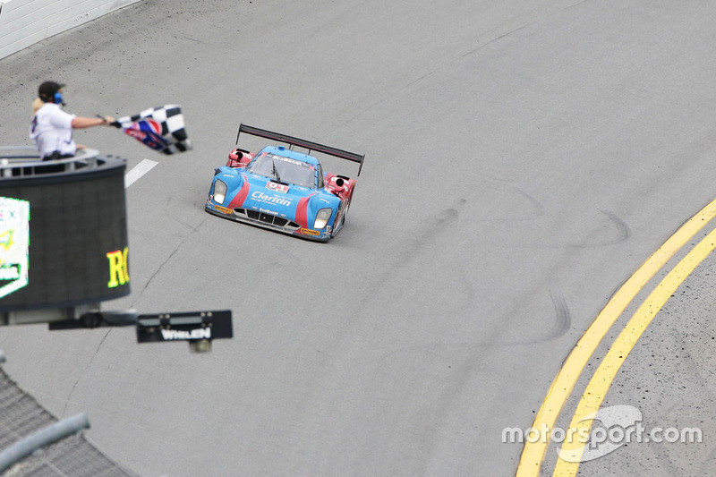 #01 Chip Ganassi Racing Riley DP Ford: Lance Stroll, Alexander Wurz, Brendon Hartley, Andy Priaulx takes the checkered flag