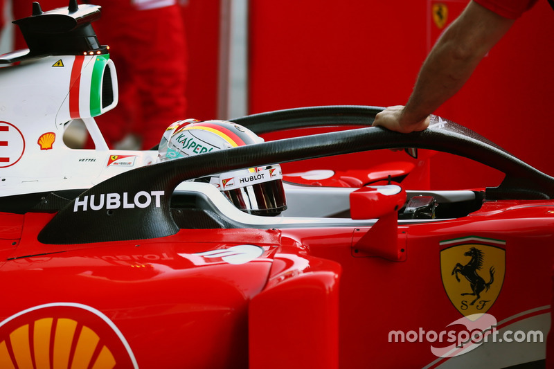 Себастьян Феттель, Ferrari SF16-H, з кокпітом Halo