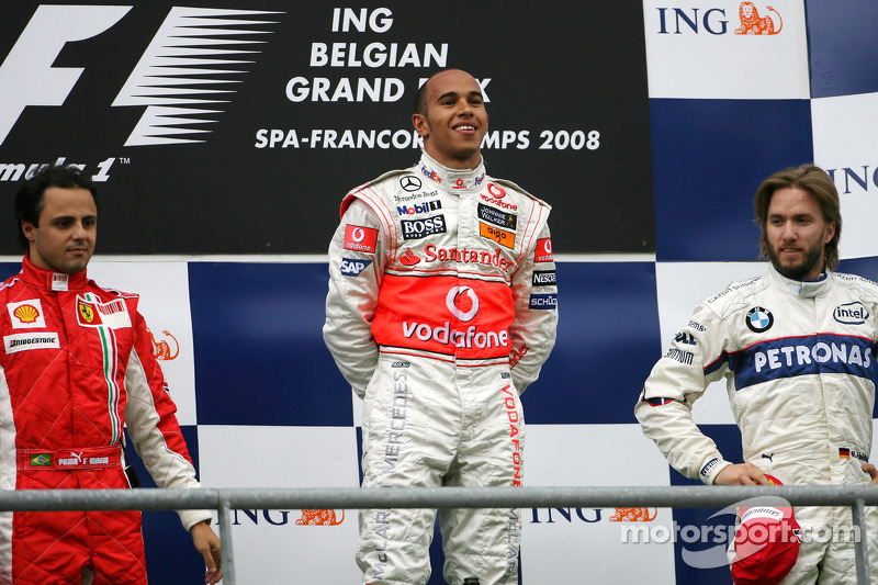 Podium: Lewis Hamilton, Felipe Massa, Nick Heidfeld